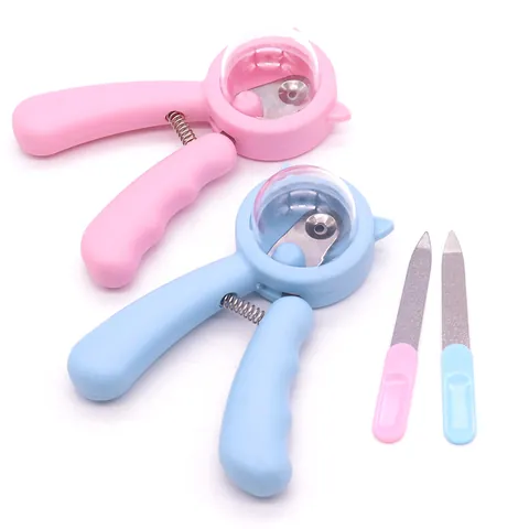 Pet Cat Nail Clippers Dual Hole Professional Grooming Tool With Splash Proof Cover And Mini Nail File Set For Small Pets