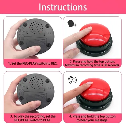 Opneembare Praten Knop Hond Training Buzzer Voor Communicatie Interactieve Huisdier Geluid Speelgoed Voor Honden Katten Plastic Ronde Knoppen