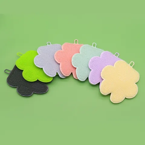 Soft Silicone Pet Bath Brush For Dogs Cats Grooming Massaging Cleaning Scrubber Brush Flower Star Shaped For Deep Clean