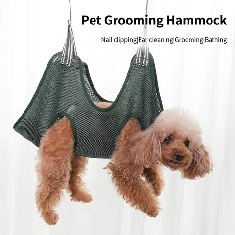 Haustierpflege Hängematte Atmungsaktive Polyester Mesh Fixierungstasche Für Katzen Und Kleine Hunde Krallen Schneiden Baden Ohren Reinigung Mit Haken