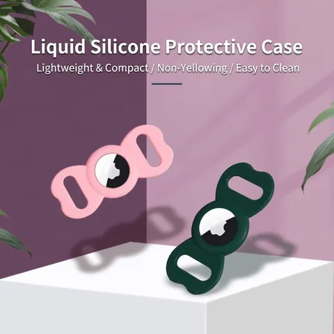 Silicone Protective Case For Apple Airtag Pet Locator Tracker Holder Anti-Lost Skin Cover For Dog Cat Collar Casual Accessory