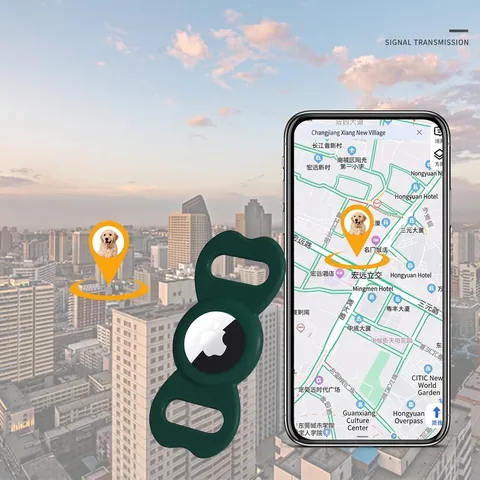 Silicone Protective Case For Apple Airtag Pet Locator Tracker Holder Anti-Lost Skin Cover For Dog Cat Collar Casual Accessory