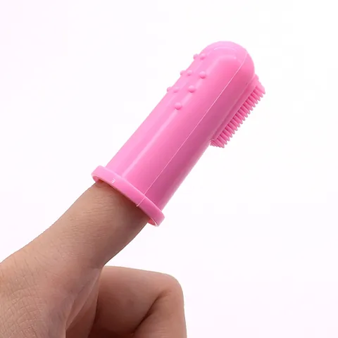 Cepillo de Dientes de Silicona para Dedos para Mascotas Cerdas Suaves Limpieza Bucal para Perros y Gatos Herramienta de Cuidado Dental Rosa Azul