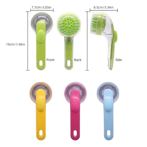Long Handle Pet Bath Brush Foaming Massage Scrubber For Dogs And Cats Silicone Plastic Cleaning Tool For Pet Bathing