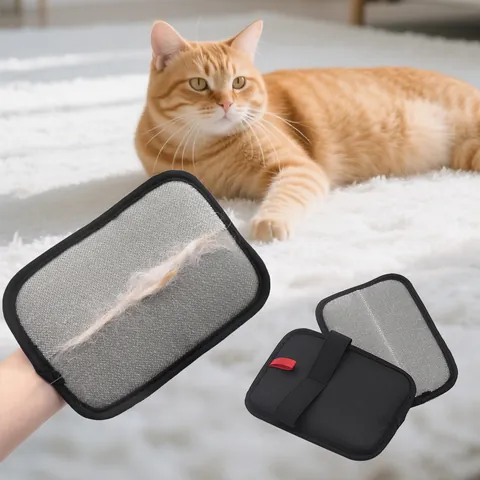 Dubbelzijdige Elektrostatische Handschoen voor het Verwijderen van Dierenharen Herbruikbare Polyester Pluizenborstel voor Bank Tapijt Kleding Meubels