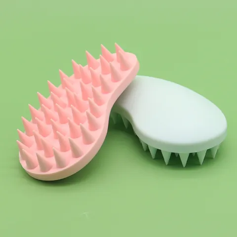 Silicone Pet Bath Brush Grooming Massage Scrubber Manual Cleaning Tool For Dogs And Cats Soft Soft-Bristled Peanuts Shape Pet Supplies