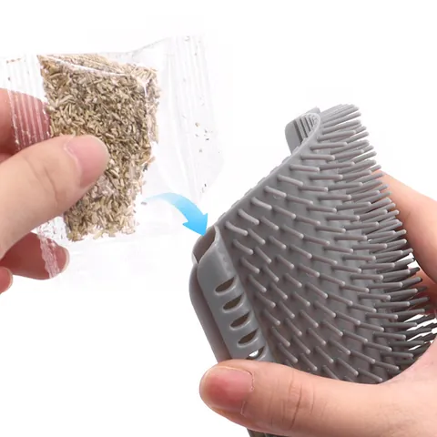 Pet Cat Self Groomer Wall Corner Massage Brush PVC Soft Scratching Comb For Indoor Cats Grooming Tool