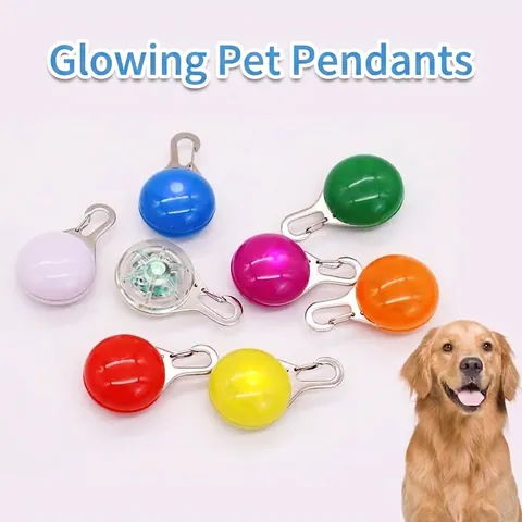 LED Haustier Sicherheitsanhänger Leuchtendes Hundehalsband Licht Nachtwandern Anti-Verlust Wasserdicht Gummi Metall Katzenmarke Warnlampe