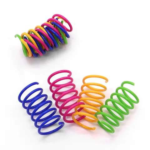 Colorful Plastic Spring Cat Toy Bouncing Spiral Interactive Kitten Toys For Indoor Boredom Relief Pet Supplies