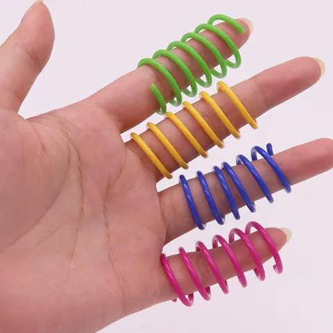 Colorful Plastic Spring Cat Toy Bouncing Spiral Interactive Kitten Toys For Indoor Boredom Relief Pet Supplies