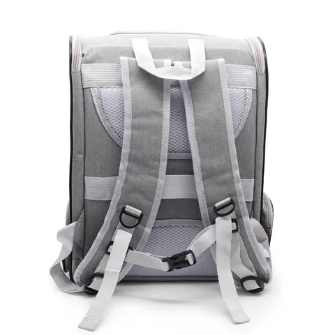 Zaino Porta Animali Traspirante Portatile per Gatti Cani Piccoli Borsa da Viaggio in Nylon Pieghevole con Guinzaglio di Sicurezza