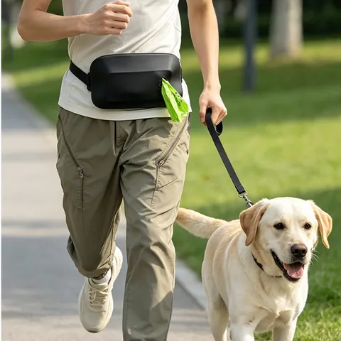 Sac de Gâteries Portable en Silicone pour Chien Pochette de Taille d'Entraînement en Plein Air Avec Ceinture Réglable et Distributeur