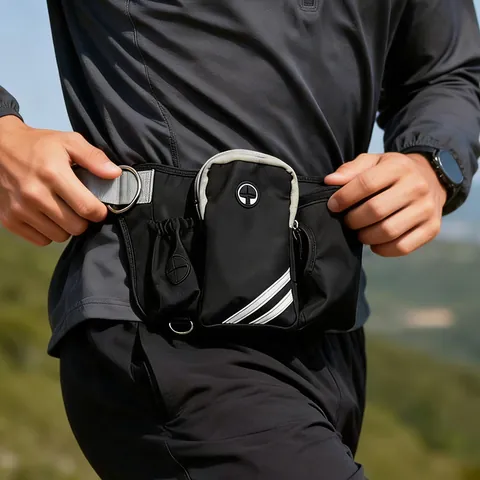 Sac Banane Mains Libres pour Promenade de Chien Avec Laisse Réfléchissante Multi-Fonctions Sac de Ceinture de Jogging pour Dressage d'Animaux pour Hommes Femmes