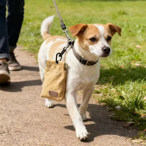 Tragbare Haustier-Leckerli-Tasche aus Segeltuch für Hundetraining Outdoor-Walking Wasserdichter Snack-Beutel mit Karabiner-Metallfeder-Öffnung