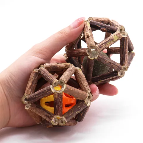 Natürliches Matatabi Katzenminze Ball Spielzeug für Indoor Katzen Zahnpflege Matatabi Käfigball mit Glocke Katzen