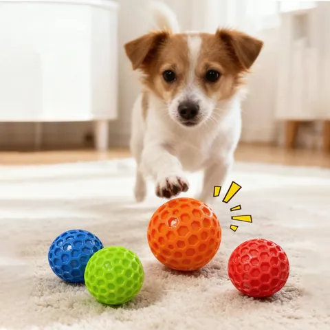 Palla Giocattolo Sonora per Cani a Nido d'Ape TPR Palla da Masticare per Pulizia Denti Molare Allenamento Interazione per Cani