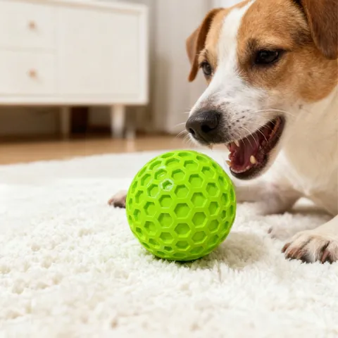 Palla Giocattolo Sonora per Cani a Nido d'Ape TPR Palla da Masticare per Pulizia Denti Molare Allenamento Interazione per Cani