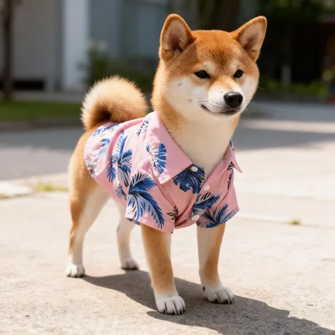Atmungsaktives Hawaiianisches Haustierhemd Für Hunde Katzen Tropisches Blumenmuster Polyester Kurzarm Hundebekleidung Sommerkleidung