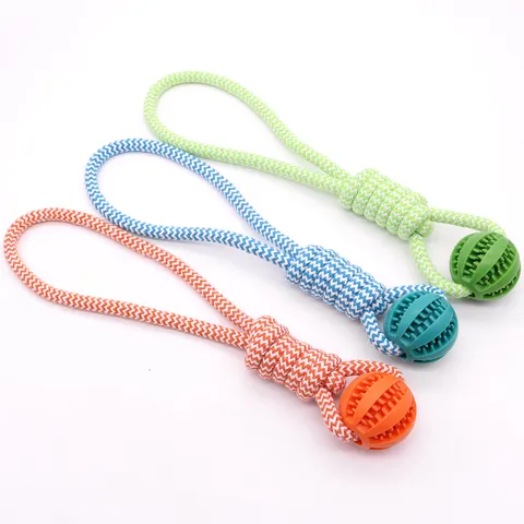 Interaktives Hundespielzeug Futterball Langlebiger Gummiball Mit Baumwollseil Zur Zahnreinigung Training Haustier Kauspielzeug