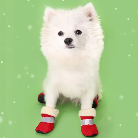Botas de Invierno para Perro Impermeables Antideslizantes Cálidas Forradas de Felpa Con Tiras Reflectantes para Perros