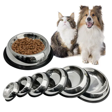 Ciotola per Cani in Acciaio Inossidabile Ispessito Con Base in Gomma Antiscivolo Alimentatore per Animali in Metallo Lucidato per Gatti Cani Grandi