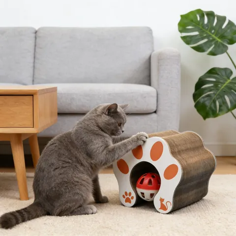 Opvouwbaar Orgel Kattenkrabbord Golfkarton Magnetisch Interactief Kattenspeelgoed Met Belbal Nagelslijper