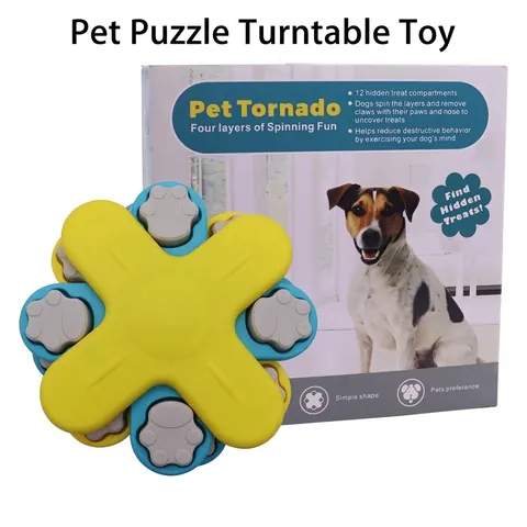 Jouets Puzzle pour Chiens Distributeur de Nourriture Caché Rotatif Interactif en Plastique PP Entraînement de l'Intelligence