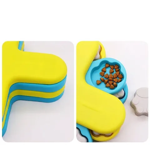 Jouets Puzzle pour Chiens Distributeur de Nourriture Caché Rotatif Interactif en Plastique PP Entraînement de l'Intelligence