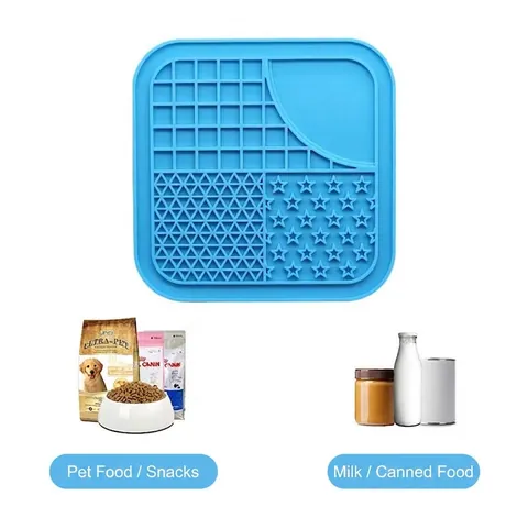 Silicone Pet Slow Feeder Mat With Suction Cups Dog Lick Pad Set With Spatula Anti Choke Pet Feeding Mat For Dogs Cats