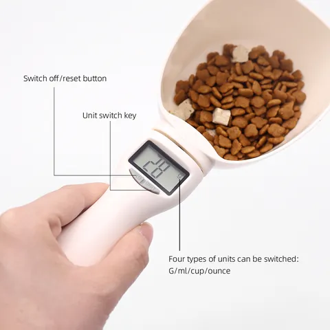 Digital Pet Food Measuring Spoon With LCD Display Portable Dog Cat Food Weighing Scale Spoon ABS Plastic Measuring Cup