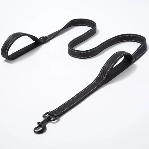 Heavy Duty Nylon Reflective Dog Leash Double Padded Handles For Large Dogs Anti Pull Training Leash For Walking Outdoor Pet Supplies