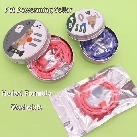 Herbal Pet Flea And Tick Collar Waterproof Adjustable Silicone Repellent Collar For Dogs And Cats Long Lasting Protection