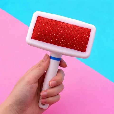 Professional Pet Grooming Comb Stainless Steel Needle Brush White Air Cushion De-shedding Tool Massaging Brush For Cats And Dogs