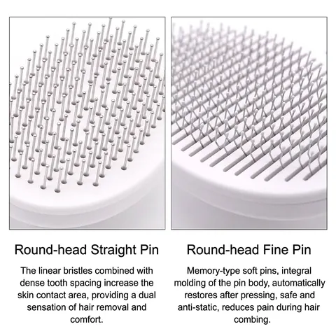 Self-Cleaning Pet Slicker Brush Stainless Steel Massage Comb for Dogs Cats Hair Removal Grooming Tool for Floating Hair