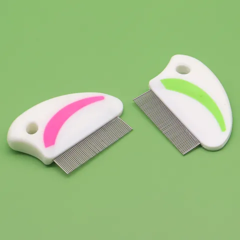 Pet Flea Comb Stainless Steel Fine Tooth Grooming Tool For Dogs And Cats Portable Hair Removal Cleaning Brush With Hanging Hole