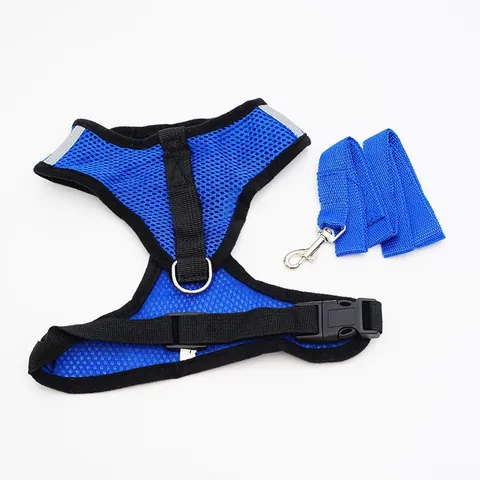 Ademend Mesh Kleine Hond Harnas Lijn Set Verstelbare Reflecterende Vest Voor Puppy Katten Buiten Wandelen Huisdier Benodigdheden