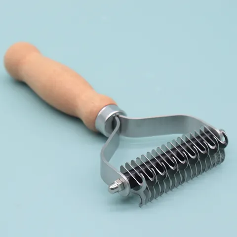 Professional Pet De-matting Comb Double Sided Stainless Steel Blade Grooming Rake For Dogs Cats De-shedding Tool Safe Skin Care
