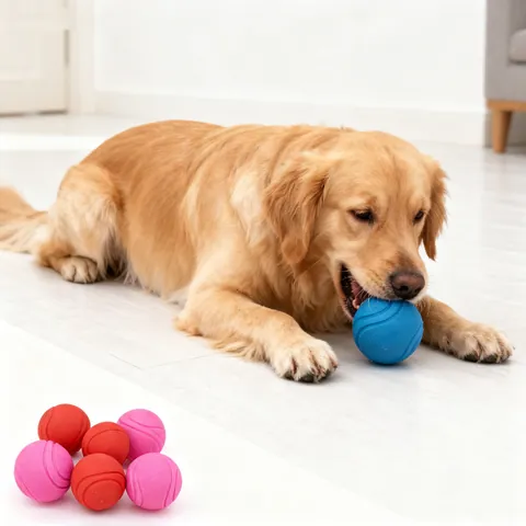 Balle de Jouet pour Chien en Caoutchouc Solide Durable pour Mâcheurs Agressifs Balle de Nettoyage de Dents Interactive Élastique