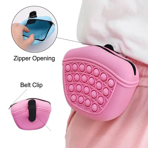 Pochette à Friandises en Silicone pour Dressage de Chien Sac à Snacks Portable Avec Design de Bulles Pop-it Fermeture Éclair
