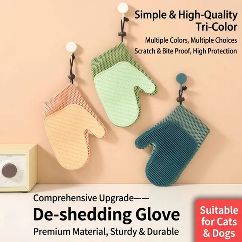 Guanto per la Cura degli Animali Spazzola per la Rimozione dei Peli di Cane e Gatto Guanto in Silicone con Maglia Traspirante