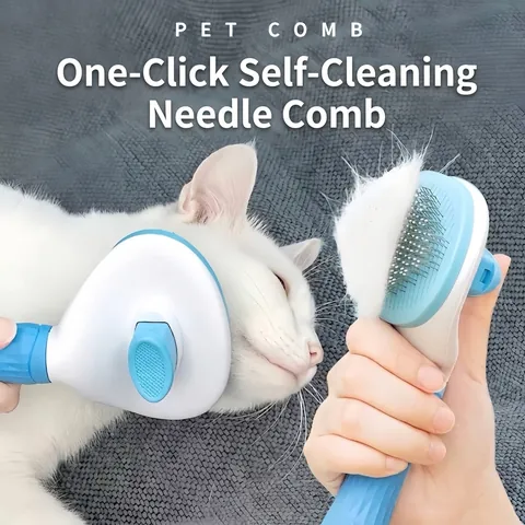 Spazzola per Toelettatura Animali Autopulente Pettine ad Aghi in Acciaio Inox per Cani e Gatti Rimozione Professionale Peli Spazzola Massaggiante