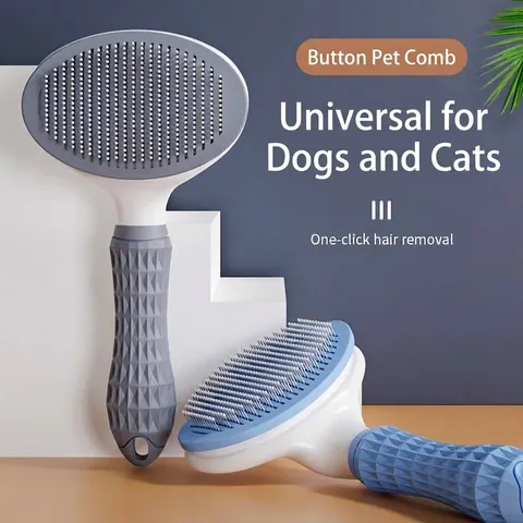 Spazzola per Toelettatura Animali Autopulente Pettine ad Aghi in Acciaio Inox per Cani e Gatti Rimozione Professionale Peli Spazzola Massaggiante
