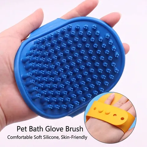 Morbida Spazzola da Bagno in Silicone per Animali Con Cinturino Regolabile Massaggiatore per Cani Gatti Pulizia Toelettatura Pettine Accessori Doccia