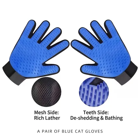 Tierhaar-Handschuh Für Katzen Hunde Polyester Gewebe Fellpflegebürste Effizienter Haustier-Pflegehandschuh Zur Reinigung Und Bad