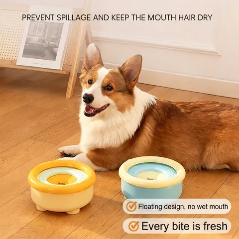 Floating Pet Water Bowl Large Capacity Splash Proof Drinking Bowl For Cats And Dogs Detachable Anti-Wet Mouth Slow Feeder