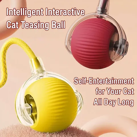 Slimme Interactieve Kattenspeelgoed Bal Automatische Obstakelvermijding Zelfroterende Elektrische LED Lichtgevende Bal Huisdierbenodigdheden