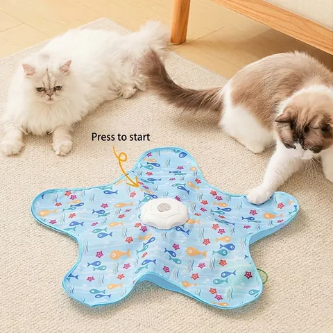 Smart Electric Cat Catching Toy Interactive Rotating Hide And Seek Toy With Feather Sound For Boredom Relief Indoor Cats