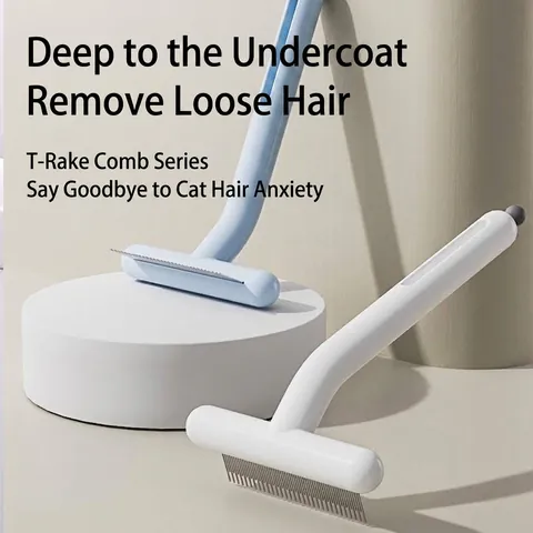 Professional Pet Grooming Comb Plastic Stainless Steel Slicker Brush For Long Hair Cat Dog Dematting Shedding Tools One-Click Self-Cleaning Pet Massage Brush