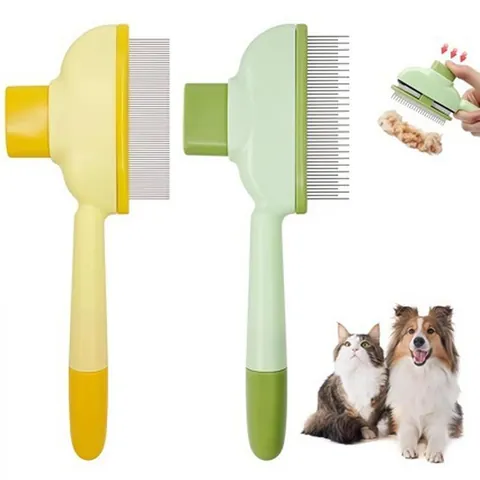 Peine Profesional para Mascotas Cepillo Carda Autolimpiable para Perros y Gatos Eliminador de Pelo Eficiente para Enredos