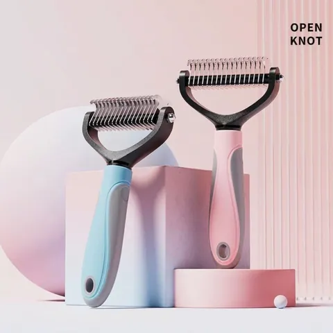 Professional Double Sided Pet Grooming Undercoat Rake For Dogs And Cats Stainless Steel Deshedding Tool Matting Hair Removal Comb